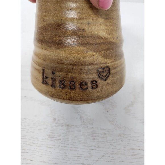 VTG Charlotte Neron Studio Pottery Kisses Candy Storage Jar With Cork Lid Signed - Picture 4 of 11